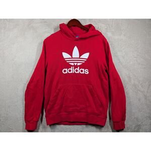 Adidas Classics Trefoil Hoodie Pullover Red/White Youth XL/Mens Small